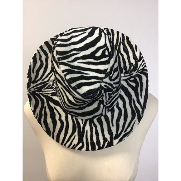 Western Like Soft Women's Zebra Hat Vintage Small/Medium Black/Ivory🦓 - Picture 1 of 3